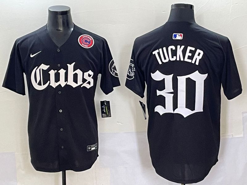 Men 2025 Chicago Cubs #30 Tucker Black Five generations Joint Name Nike MLB Jersey style 11